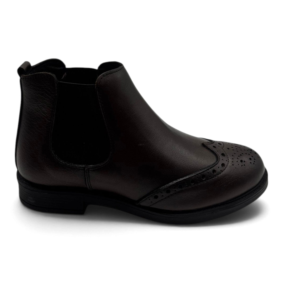 Deky 404 Stivaletti chelsea in vera pelle con lavorazione brogue