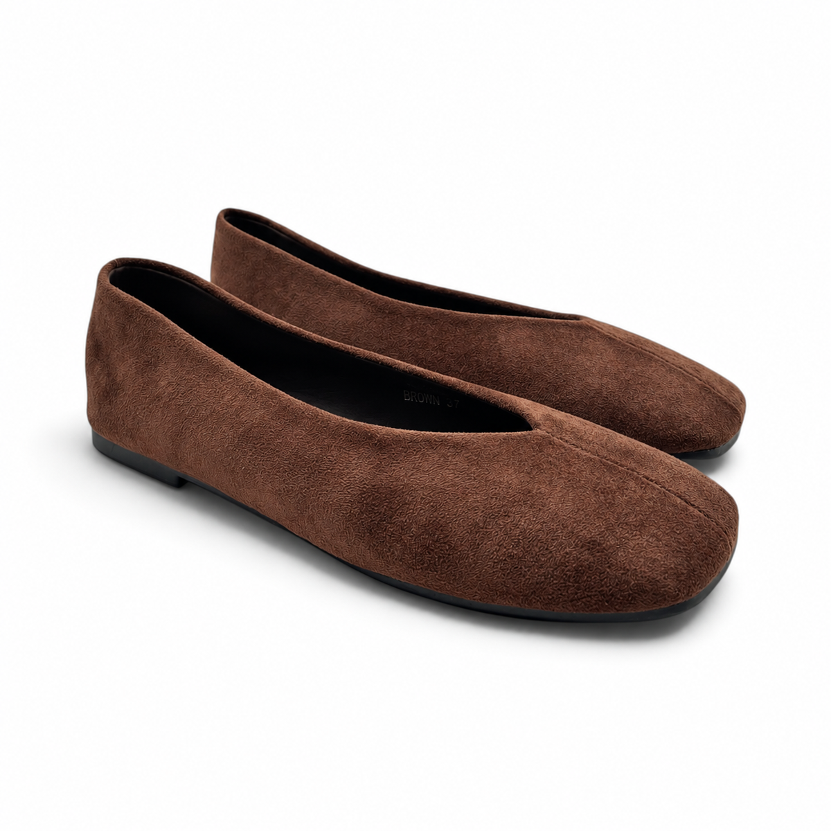 Batix KL2959 Ballerine effetto scamosciato con scollatura geometrica a V