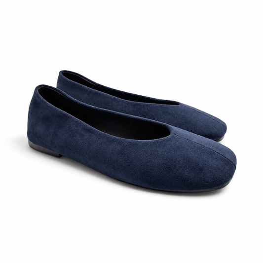 Batix KL2959 Ballerine effetto scamosciato con scollatura geometrica a V