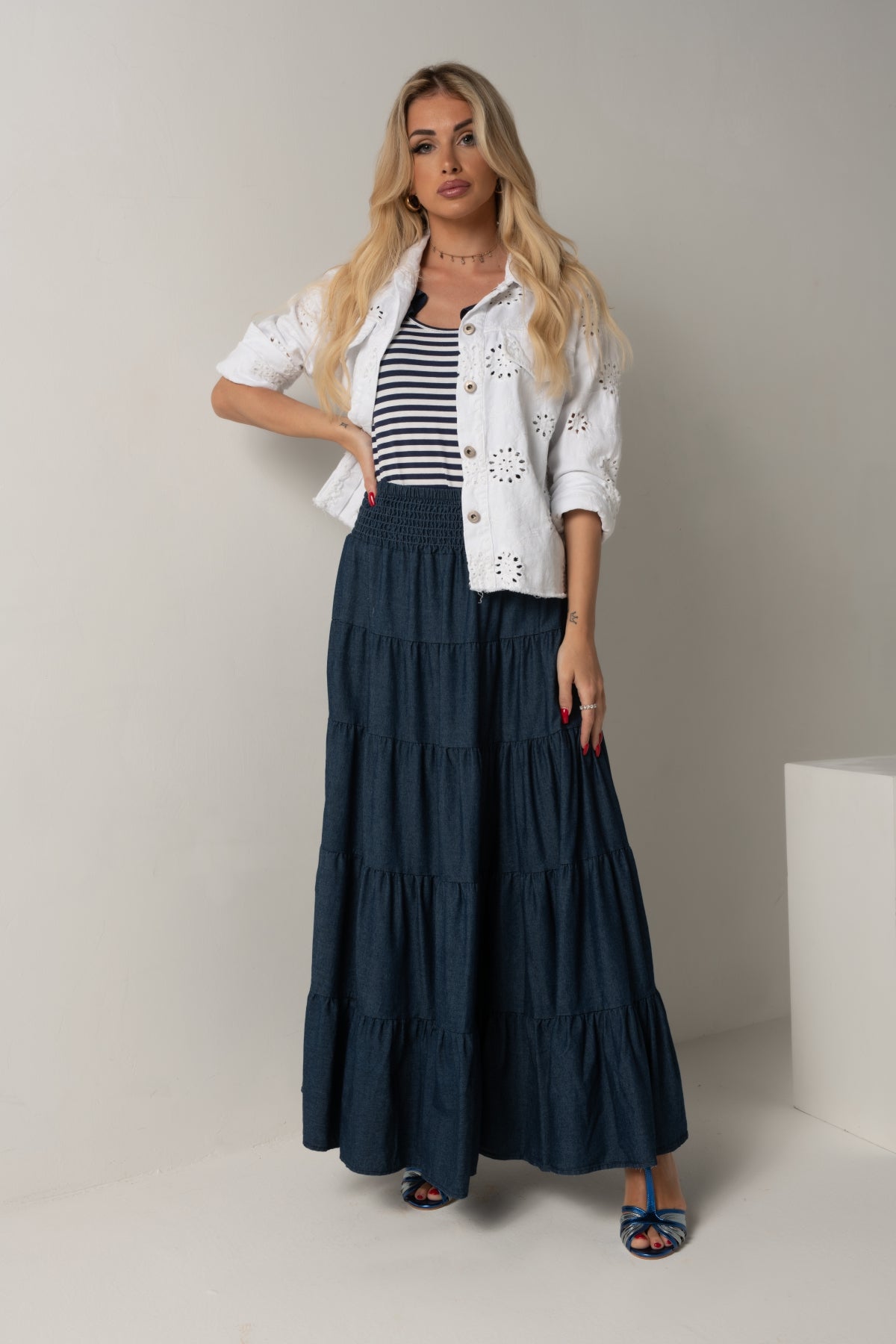 LONG PLEATED SKIRT CF3514 JEANS