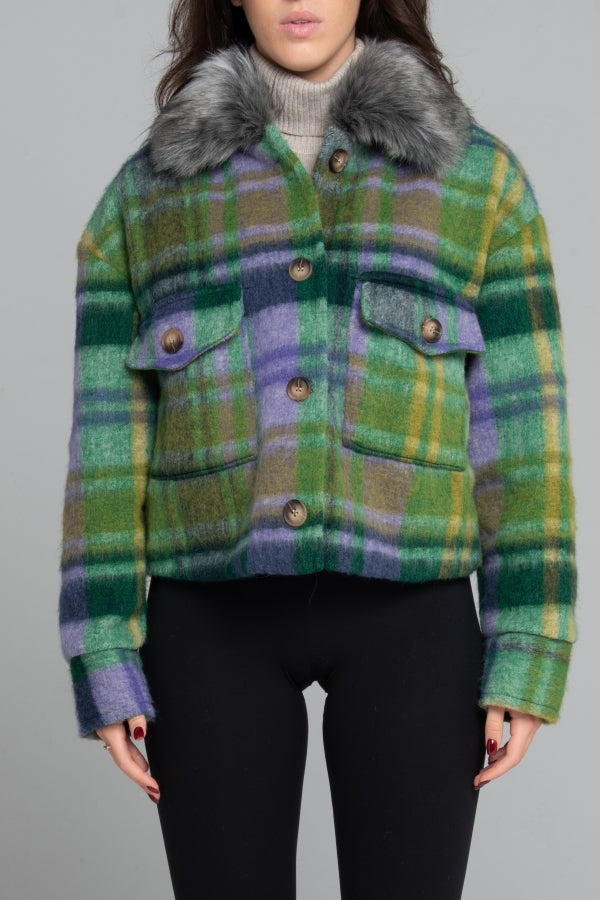 5631 SHORT CHECKED JACKET WITH POCKETS