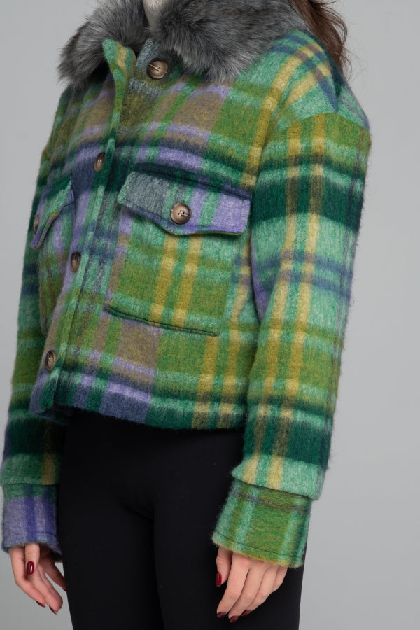 5631 SHORT CHECKED JACKET WITH POCKETS