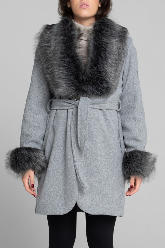 7301 JACKET WITH FUR COLLAR AND WRISTS
