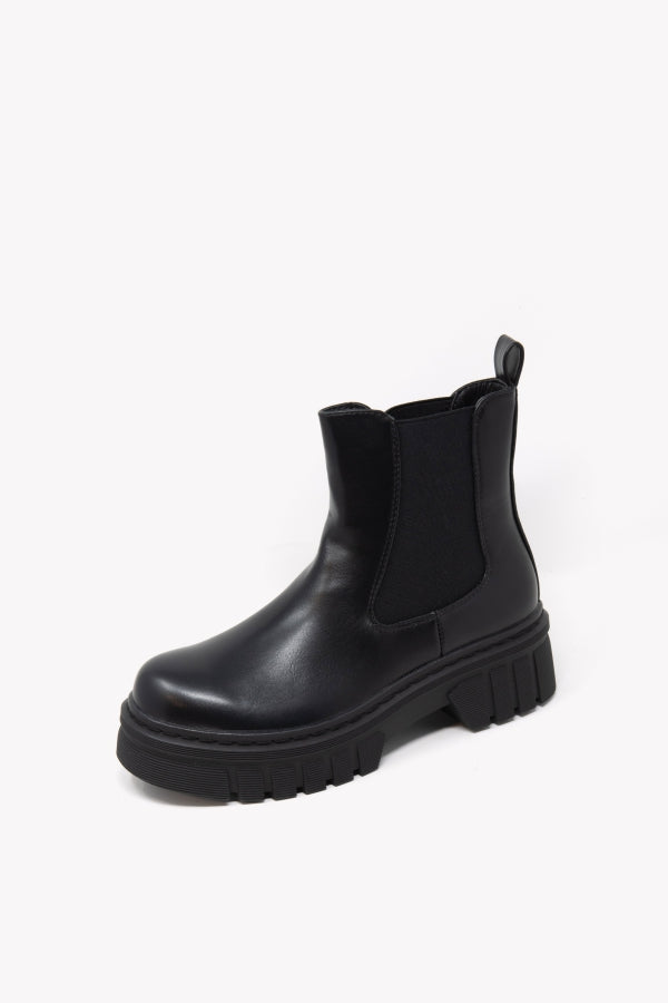 G667 BLACK CHELSEA ANKLE BOOT WITH PLATFORM RUBBER FOND