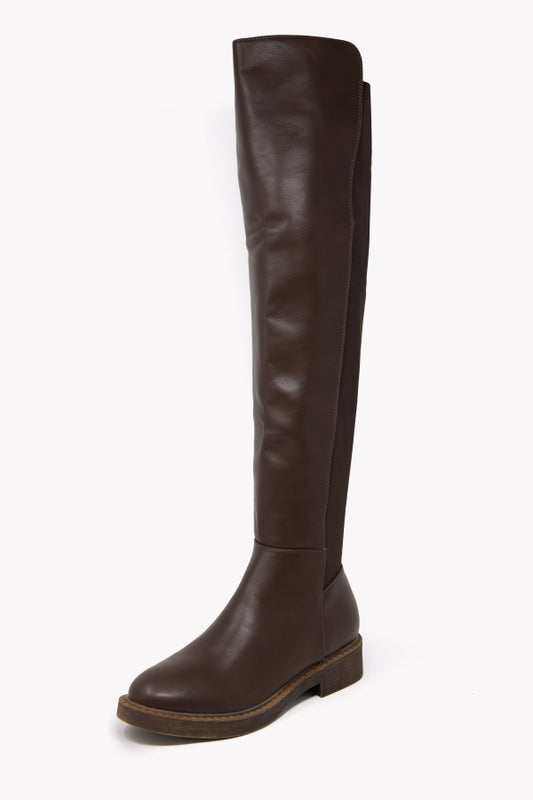 MP302-1 DARK BOOT WITH SIDE RELIEF STITCHING AND PU SOLE