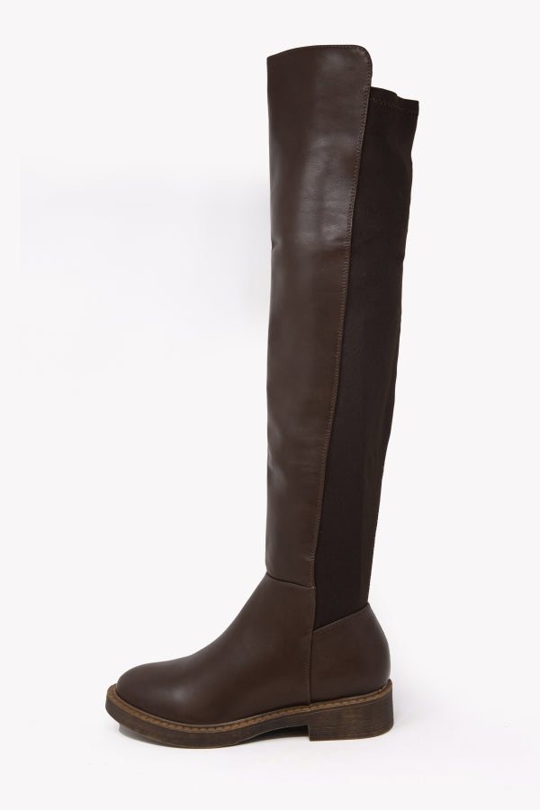 MP302-1 DARK BOOT WITH SIDE RELIEF STITCHING AND PU SOLE