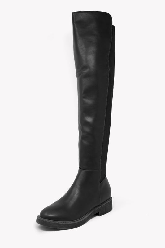 MP302-1 BLACK BOOT WITH SIDE RELIEF STITCHING AND PU SOLE
