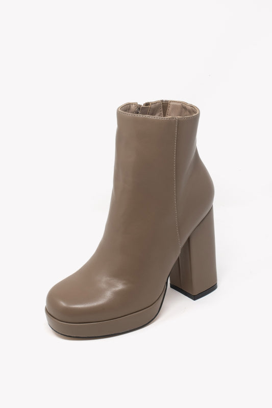 MP361-1 TAUPE ANKLE BOOT WITH PLATFORM AND HEEL 10