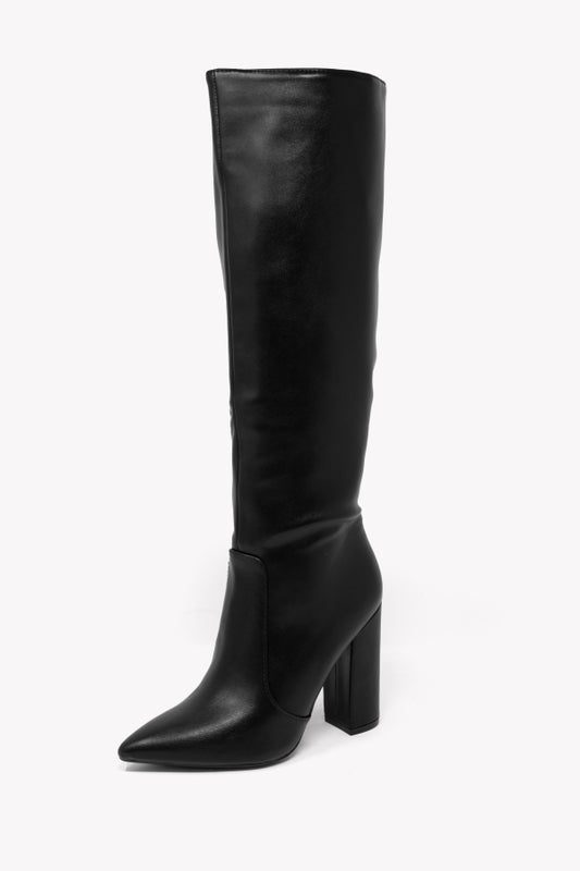 X8056 BLACK POINTED BOOT WITH 12cm HEEL